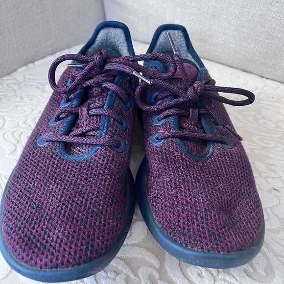 Men's Allbirds Tree Runners Olympus - Maroon with navy sole, Size 8 - Picture 1 of 7